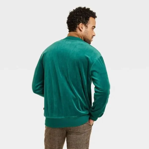 Houston White - Adult Unisex Button Down Velour Card Green - Picture 2 of 3